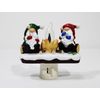 NIB WINTER CHRISTMAS GNOMES FLICKERING CAMPFIRE NIGHT LIGHT - WALL PLUG-IN