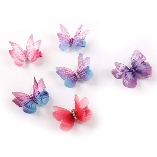 6pcs Women's Colorful Butterfly Claw Clips Sweet Butterfly Decor Hair  Accessories For Daily Use