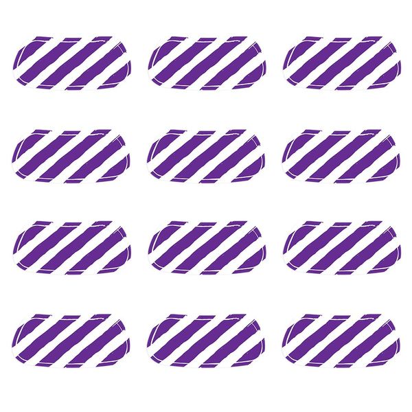 Anderson's Purple and White Diagonal Stripes EyeBlacks, 12 Pairs per Package, School Spirit, Spirit Gear, Sports Fan Gear, Football Cheerleader Accessories, Homecoming