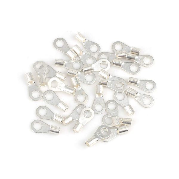 sourcingmap OT2.5-4 Ring Terminals Non-Insulated Crimp Wire Connector 30pcs