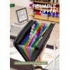 Thinktex Portable Black File Folder 12 Pocket Receipt Organizer With Zipper