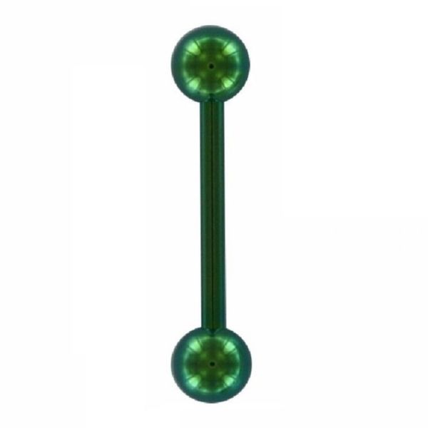 eeddoo Piercing Bar Barbell Green Titanium, Titanium