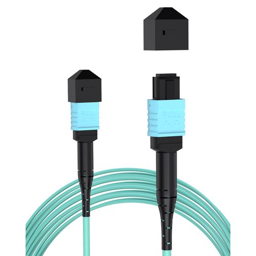 VANDESAIL MPO to MPO Fiber Patch Cable,6M /20ft OM3 Multimode Fiber Cable 12 Core Strand for QSFP+Transceivers MTP Compatible Application