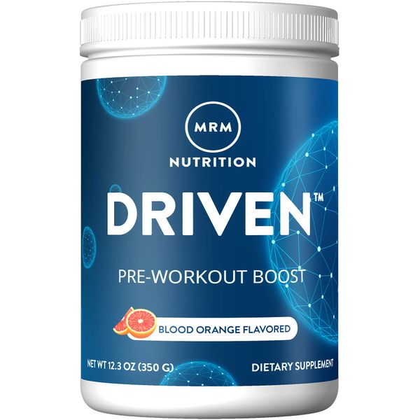 MRM Nutrition Driven Pre-Workout Powder | Blood Orange Flavored | 125mg Caffeine | Pure Ingredients| Muscle + Hydration + Energy Blends | Performance Energy | Vegan + Gluten-Free | 29 Servings