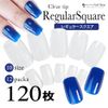 Clear Nail Tips [Regular Square Set of 120] Square Regular Square Nail Tips, Clear, Clear Tips, Full Coverage, Plain, Practice Sample, False Nails, Color Chart