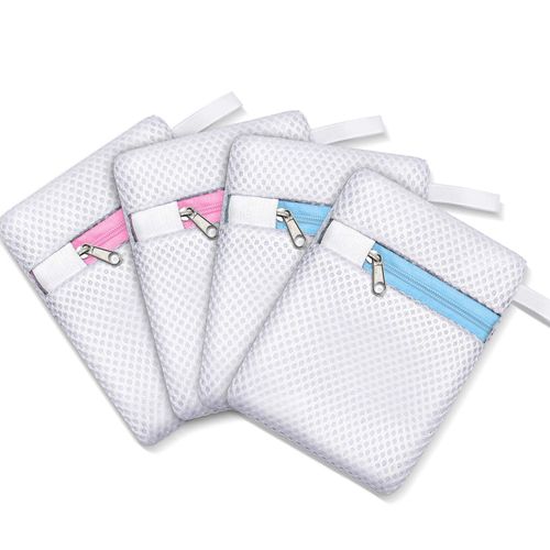 Newseego Small Magnesium Net, Laundry Detergent Net, 4 Pieces, Laundry Detergent Net, Laundry Magnesium Net, Mini Net, Soap Net, DIY Washing, Durable Zipper