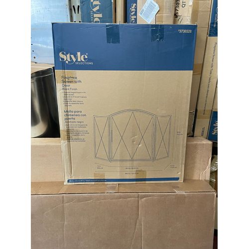 Style Selections Black Arched Fireplace Screen with Door 53083