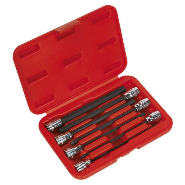 Sealey Ak62255 Hex Socket Bit Set 7Pc 3/8Sq Drive 150Mm Metric
