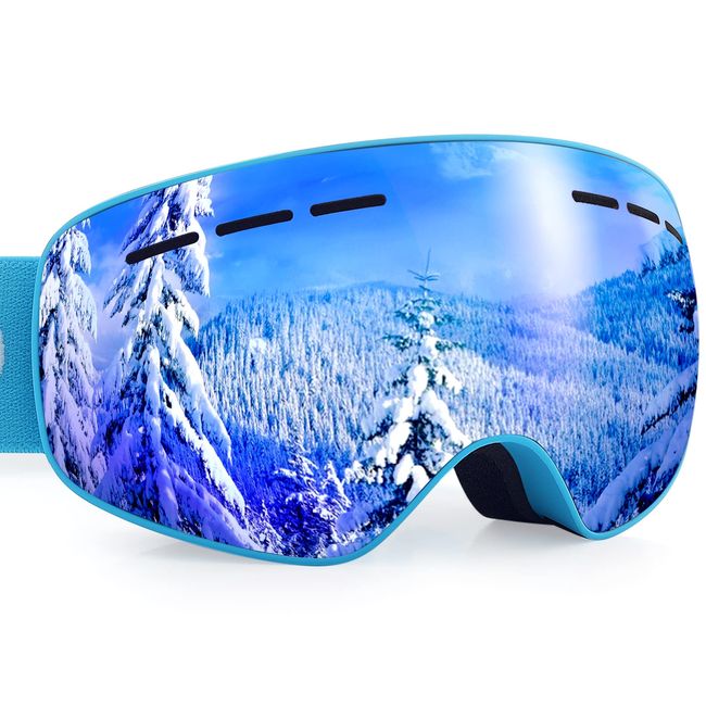 Dizokizo Skibrille mit Abnehmbarer Linse, für Ski Snowboard, Antibeschlag und einen 100% UV-Schutz, Dreifach Atmungsaktive Schaumstoffe & Geprägter Riemen für,Kinder,Jugend…