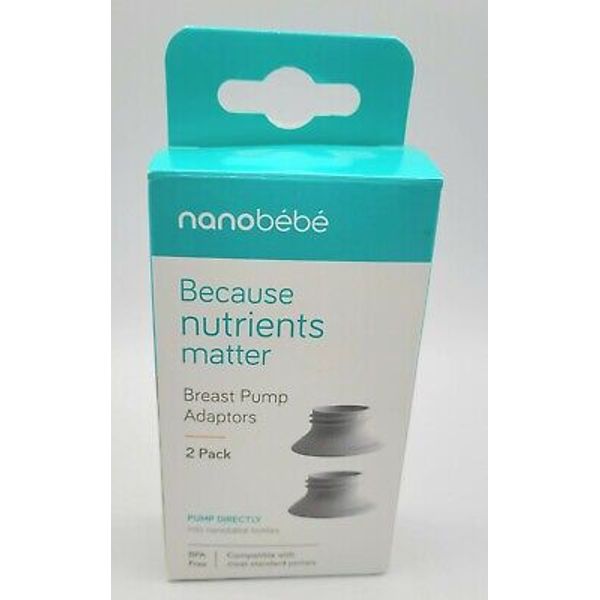 New 2 Pack Nanobebe Because Nutrition Matter Breast Pump Adaptors. New. Sealed.