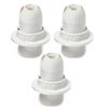 FINELED Small Edison Screw E14 Lamp Holder,3 Pack Plastic Shell E14 Pendant Socket & Lampshade Collar Ring (White)