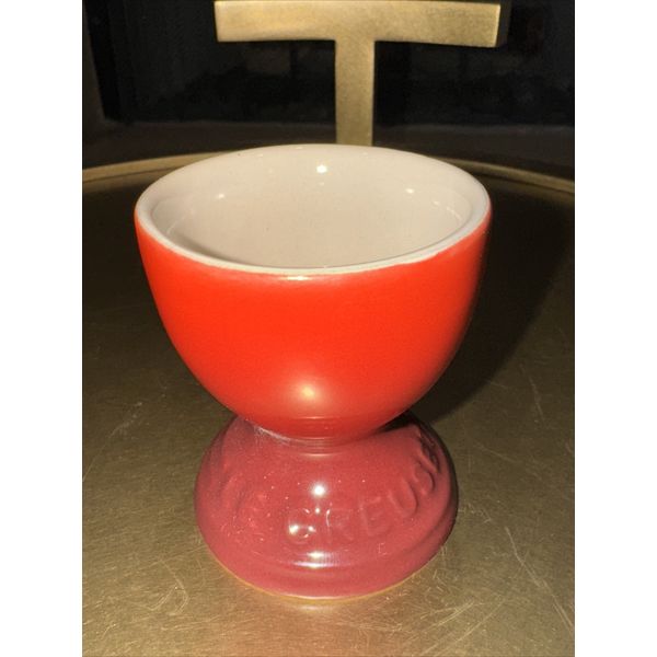 LE CREUSET  FOOTED EGG CUPS   CERISE / Red  NEW