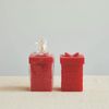 Creative Co-Op Tall Merry/Bright Gift Box Candle, Red