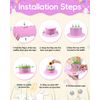 Dalugo Easter Bonnet Kit, Make Your Own Easter Hat, DIY Crafts Gifts, Easter Party Decorations(Pink)