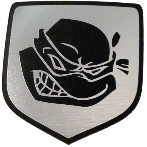 24Designs Compatible Front Emblem Ninja Turtles Tmnt Silver Replacement for Dodge Neon Srt4 or Charger