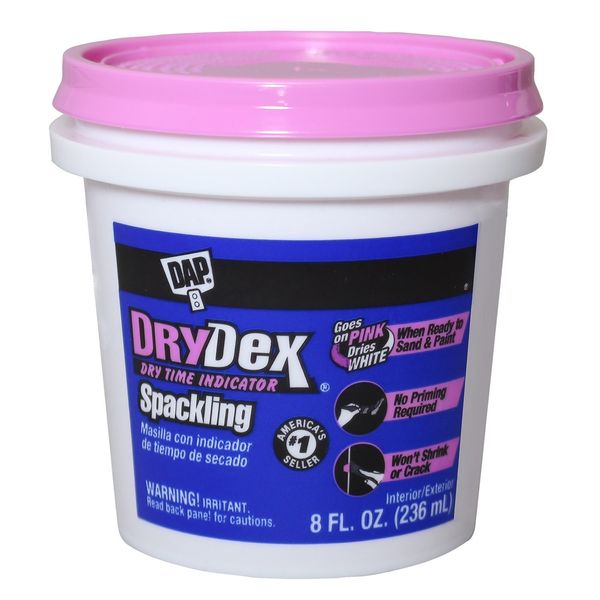 Dap 12328 DryDex Spackling Interior/Exterior, 1/2-Pint , White