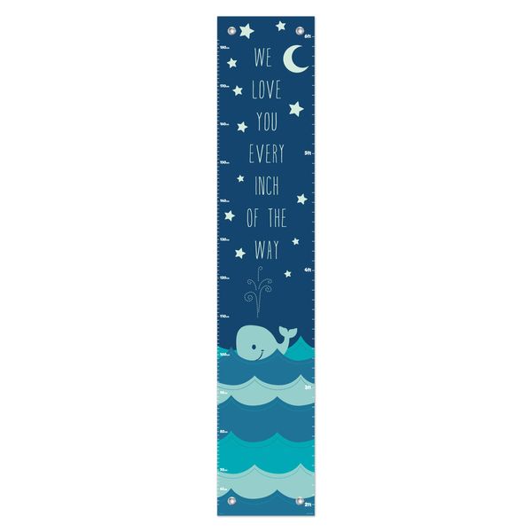 Nautical Chart for Kids Love You Every Inch of the Way Aquatic Room Decor Whale Height Growth Chart