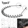 Headband, Set of 3, Men's, 3 Types, Painless, Rust Resistant Plating, Spring, Hair Band, Corrugated Shape, With Comb, Anti-Slip, Black, Simple, Bangs, Secure, Stylish, Hair Ornament, Face Wash, Women's, Unisex