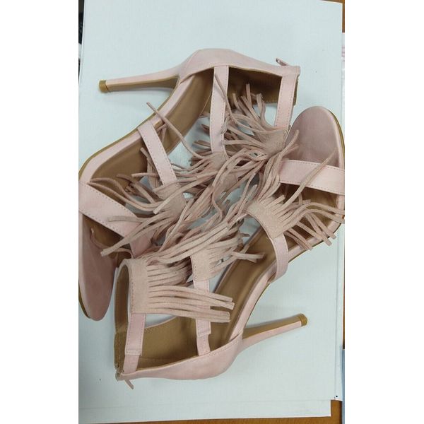 Light Pink Fringe Suede Stiletto Heels Size 9 *NEW*   6B-4565