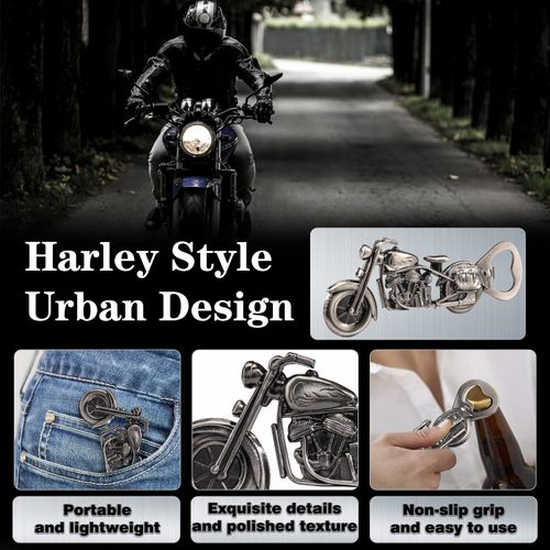 LKKCHER Bottle Opener, Beer Opener, Motorcycle Bottle Opener, Beer Gifts for Men, Gadget for Men, Motorcycle Gifts for Men, Gifts for Dad and Boyfriend (Grey)
