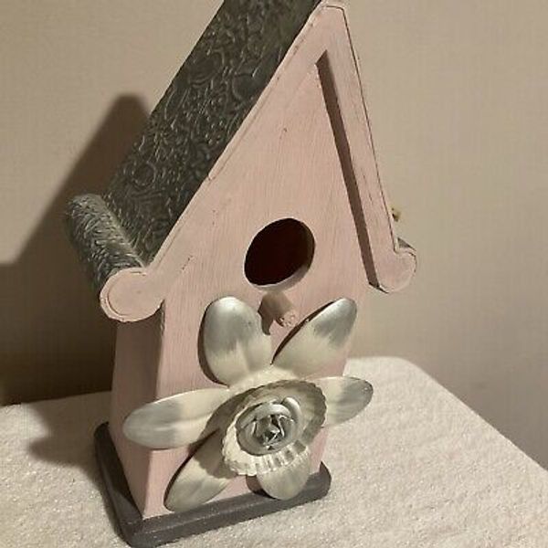 Garden Home Decor Birdhouse Metal🩷Wood Shabby Boho🩷ORNATE STYLE