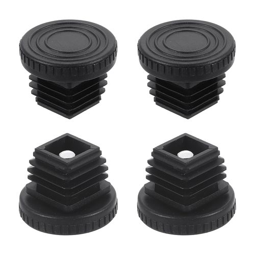 DTGN 25x25mm(LxW) Adjustable Leveling Feet - 4Set - Good for Furniture - Square Insert Kit Furniture Glides - Black