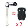 New Uncut Smart Key Blade Blank Emergency Insert Replacement for GM (2 Pack)