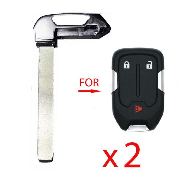 New Uncut Smart Key Blade Blank Emergency Insert Replacement for GM (2 Pack)