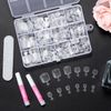MELLIEX 240 Pieces False Toenails Set, 12 Sizes Acrylic Clear Toe Nail Tips Artificial Fake Stick On Toe Nails with Glue and Box for Women Girls Nail Salon and Nail Art DIY
