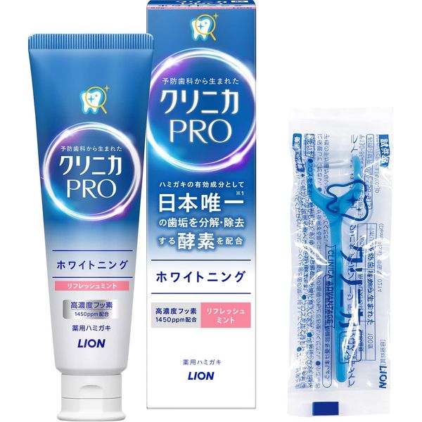 Clinica PRO Whitening Toothpaste, Refreshing Mint, Toothpaste, Fluorine, 3.2 oz (95 g) + Floss Included