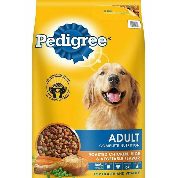 (30 POUNDS)PEDIGREE ADULT NUTRITION ROASTED CHICKEN, RICE/VEGETABLE DRY DOG FOOD