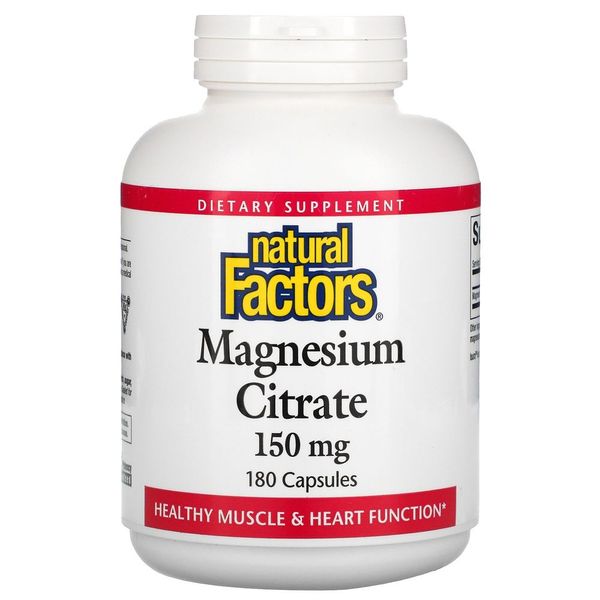 Natural Factors Magnesium Citrate 150mg Capsules 180 Tablets