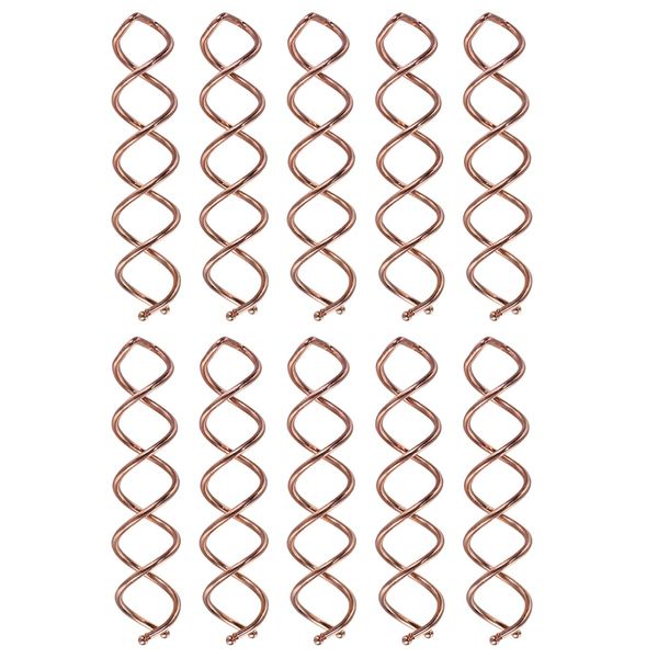 KALLORY 10 Pcs Spiral Hair Pins, Spiral Bobby Pins Twist Hair Pins for Buns Spiral Hair Clips for Women Girls Bun Hair Style DIY ( Rose Gold )