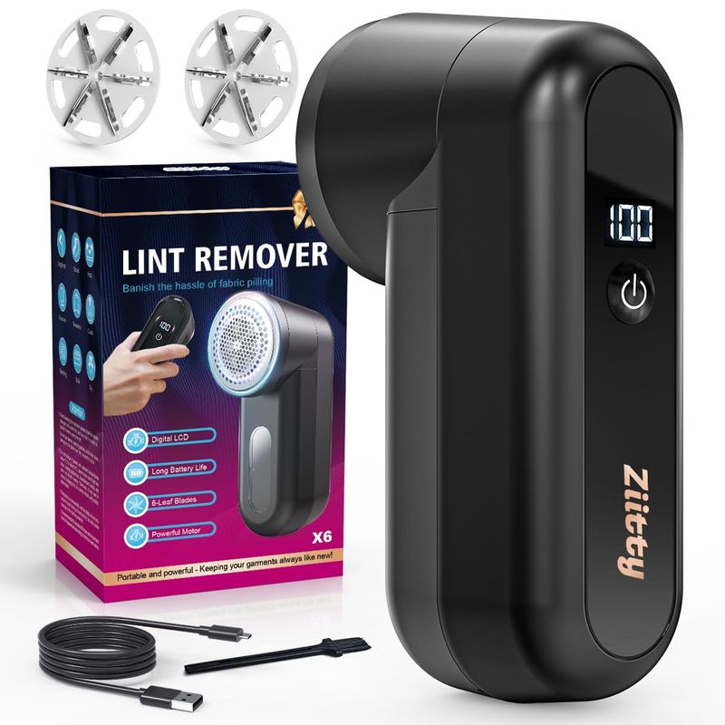 Ziitty Electric Lint Shaver, Portable Rechargeable Lint Remover, LED ...