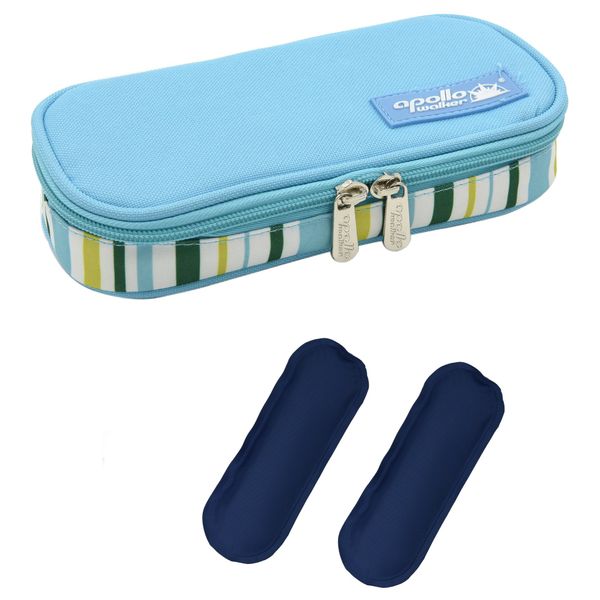 Goldwheat Insulin Cooler Travel Case Diabetic Medication Organizer Medical Cooler Bag with 2 Ice Pack Waterproof and Insulation Liner, Light Blue