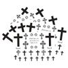 Nirbffo Black Cross Temporary Tattoos Waterproof Tattoo Men and Women Small Cross Tattoos Stickers 5 Sheets 10 x 17 cm