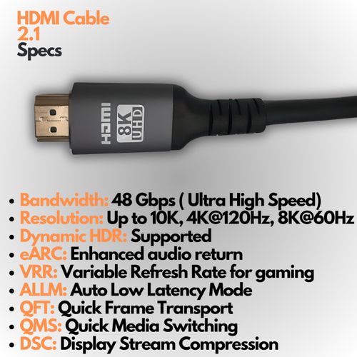 Betron Ultra HD 8K HDMI Cable 2.1, High-Speed, 3D and ARC Compatible, 2M Long for TV, PC, Monitor, PS4, PS5, Xbox and Projectors