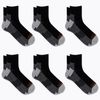 Merrell Recycled Cushion Quarter Sock 6 Pair Pack, Black, Small