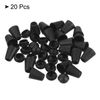 PATIKIL Bell End Stopper, 20 Pack Cord Rope Lock for Drawstring Bag, Black