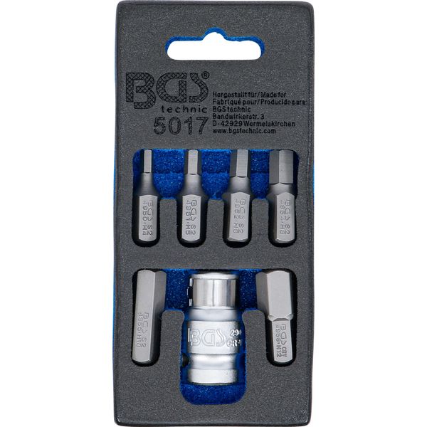 BGS Screwdriver Bit Set for Inner Hex, 7 Piece, 1 Piece, 5017