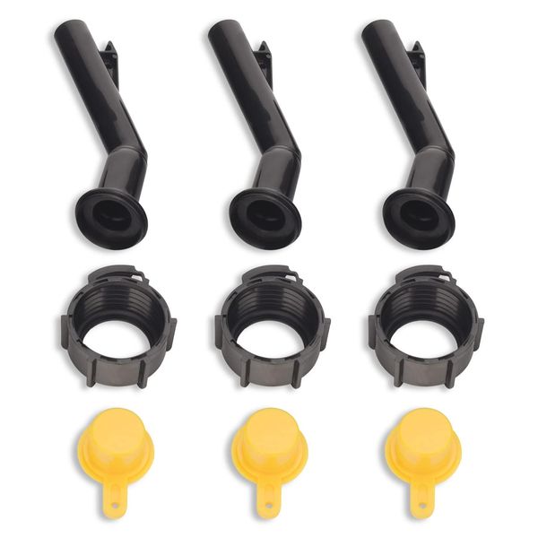 Fuel Gas Can Jug Spouts Nozzles for Blitz 900302 900092 900094 Old Style - include Rings And Caps (3 PACK)