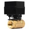 3/4" Brass Motorized Ball Valve, 9-36V AC/DC, 2 Wire Auto Return Setup, Normally Closed, 2 Indicator Lights