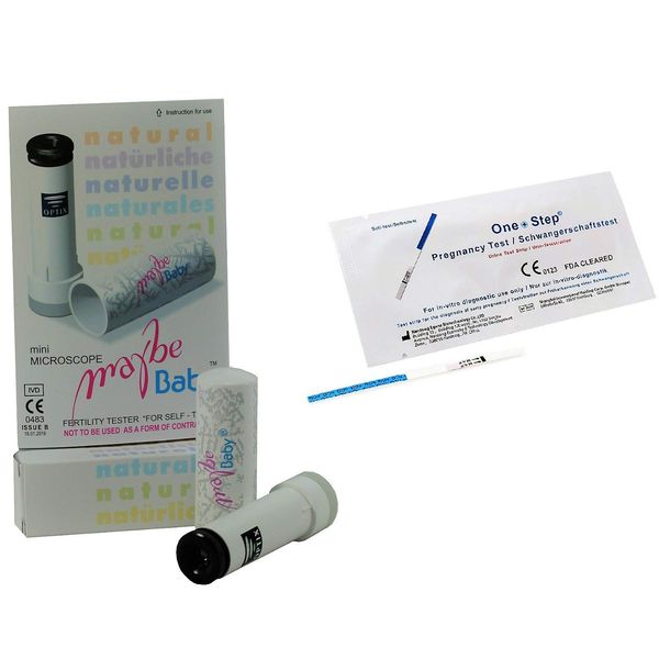 Saliva Ovulation Tester Fertility Mini-Microscope - Maybe Baby + 5 Pregnancy Tests