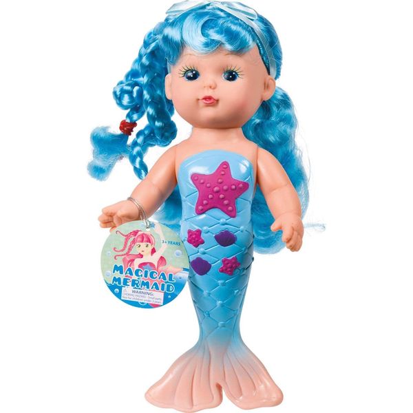 Toysmith Bathtime Mermaid Doll (Assorted Colors) 9 Inch