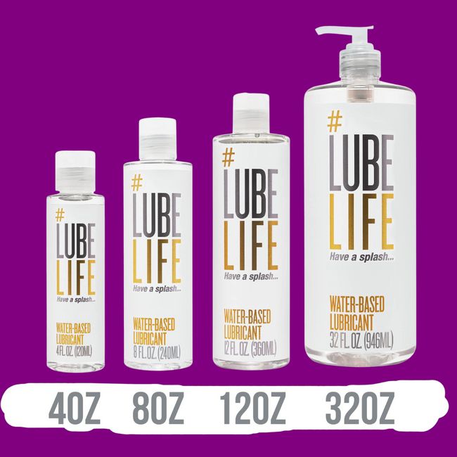 Lube Life Water-Based Personal Lubricant, Lube for Men, Women and Couples,  Non-Staining, 12 Fl Oz