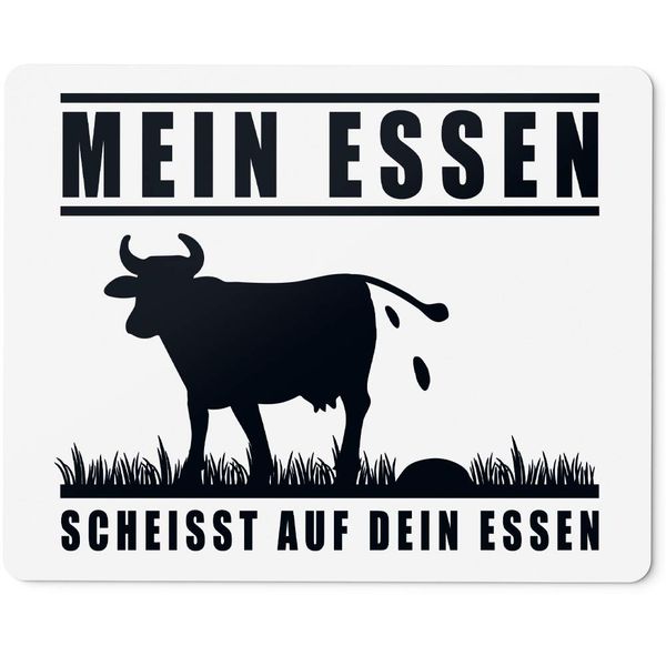 JUNIWORDS Mauspad Mousepad, Mein Essen scheisst auf Dein Essen