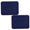 Pyrex Blue 6-cup RECTANGULAR Plastic Cover 7211-PC, 2 pack