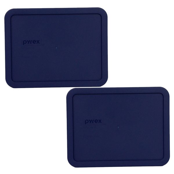 Pyrex Blue 6-cup RECTANGULAR Plastic Cover 7211-PC, 2 pack
