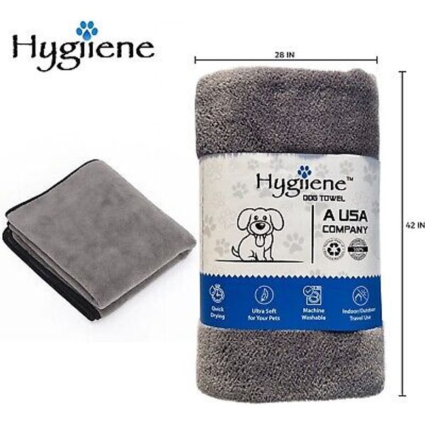 Ultra Soft Grooming Bath Towel for Dogs, Cats, and Pets quick dry gray