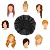 SZXMDKH Satin Bonnet Sleep Cap, 1 PCS Sleeping Head Cover for Curly Hair, Silk Hat Soft Night Cap with Wide Elastic Band for Women Girl Hair Protection (Black)